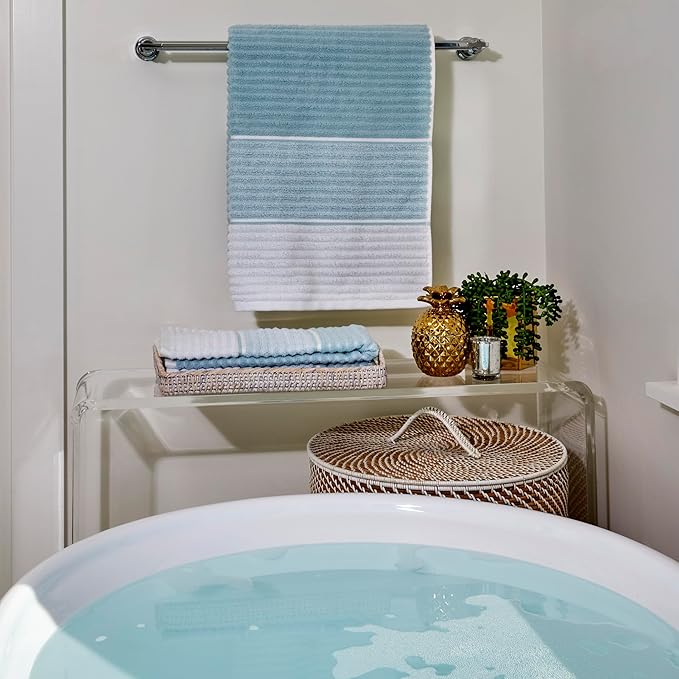SKL Home Planet Ombre 2 Bath, 2 Hand Towel Set, Aqua