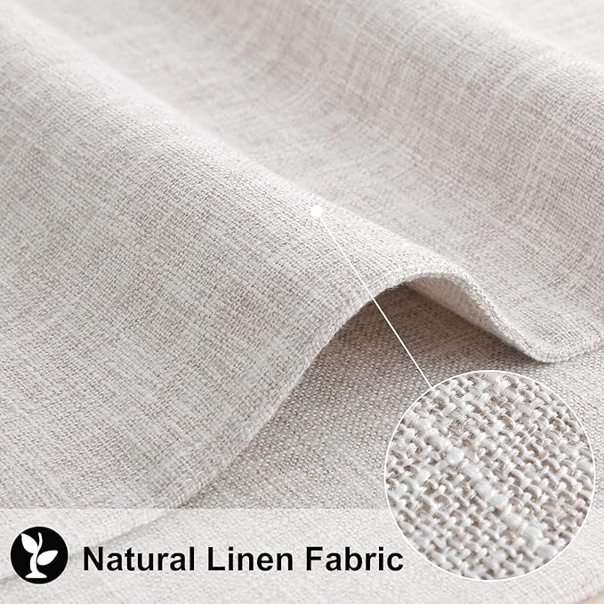 homing Cotton Linen Placemats Set of 4, Cloth Washable Farmhouse Dining Table Mats for Indoors & Outdoors, Easy to Clean, Neutral Beige, 13 x 19 Inch