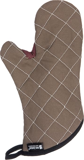 San Jamar 800FG13 BestGuard Commercial Heat Protection Up To 450° F Oven Mitts (Pair), 13" Length, Tan