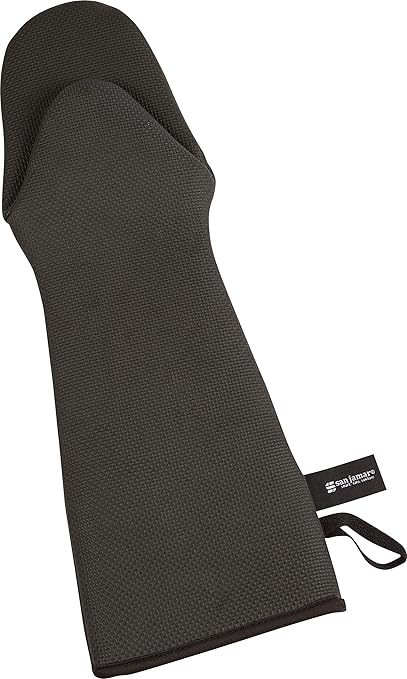 San Jamar UPM17BK Textured Neoprene Ultigrips Oven Mitt with WebGuard, 17" Length, Black