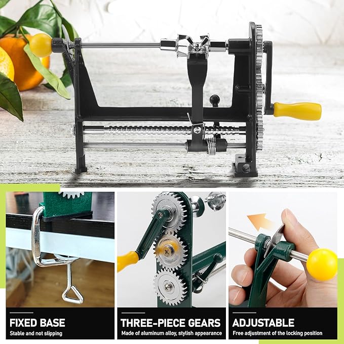 Hand-Crank Orange Peeler - Aluminum Alloy Fruit and Vegetable Peeler for Kitchen, Easy to Clean for Pies, Tarts, Snacks(Orange Peeler, Vegetable Peeler, Potato Peeler, Mango Peeler)