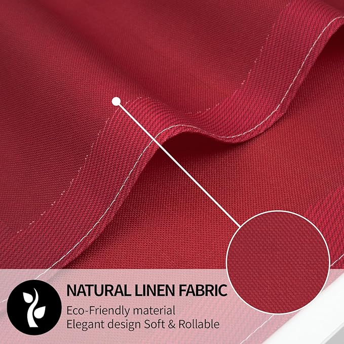 Red Placemats Set of 4, 12x18 Inch Heat-Resistant Washable Easy to Clean Place Mats, Faux Linen Cloth Table Mats Suitable for Indoor/Outdoor Parties & Kitchen Decor (Red)