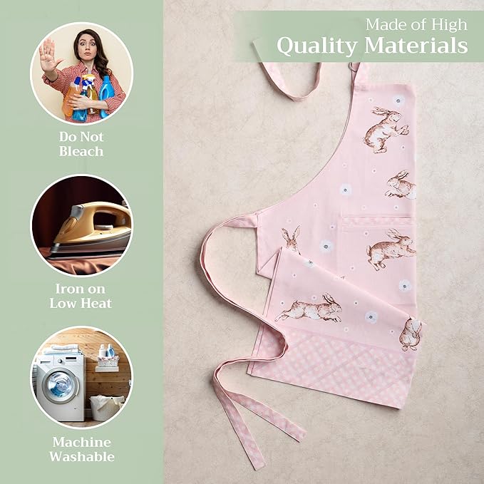 Maison d' Hermine 100% Cotton Apron for women with Pocket Kitchen Chef Apron for Men Cooking Mothers Day Gifts