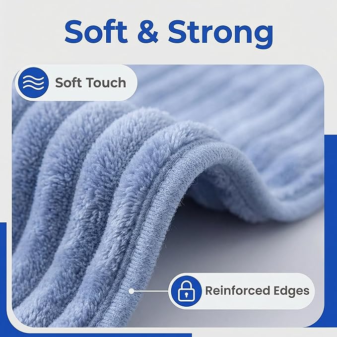 4PCS Blue Microfiber Hand Towels for Bathroom Christmas Decorations Quick Dry Small Towel Set for Bathroom Kitchen 14 x29.6inch