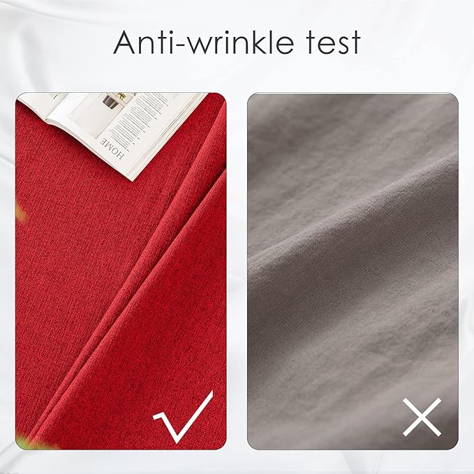 BALCONY & FALCON Rectangle Tablecloth Washable Wrinkle Resistant and Water Proof Table Cloth Decorative Linen Fabric Tablecloths for Dining Parties Kitchen Wedding and Outdoor Use (Red, 55x70)