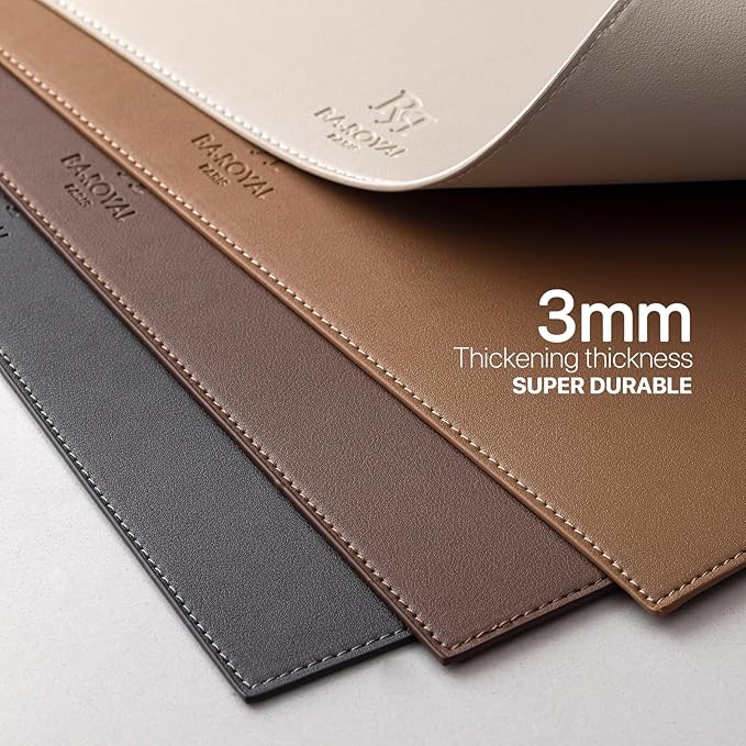 Faux Leather Placemats Set of 6 Vinyl Washable Wipeable Table Mats for Kitchen Dining Table Heat Resistant Waterproof Modern Indoor/Outdoor Placemats Non-Slip Easy Clean Place Mats (Chocolat)