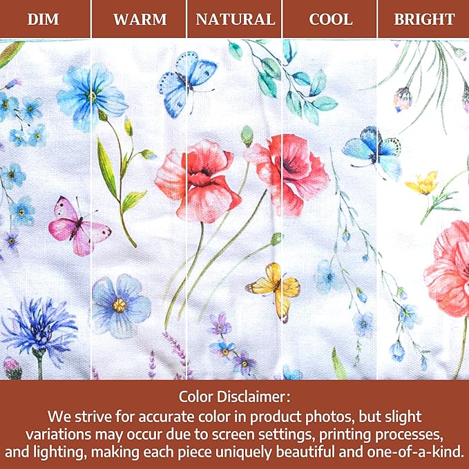 Maison d' Hermine Double Oven Mitts 100% Cotton 7"x35" Double Oven Mitt Heat Resistant BBQ Cooking Gloves with Loop Baking Grilling Gifts for Mothers Day Spring Summer (Just Floral)