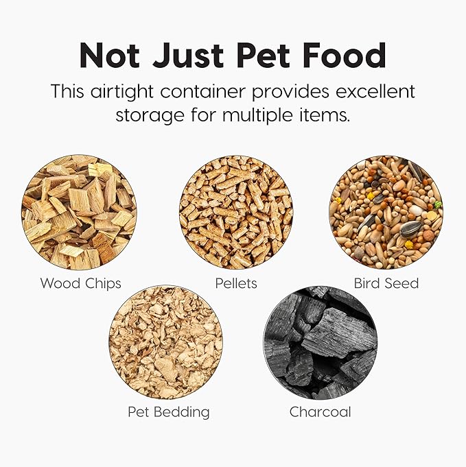 IRIS USA Dog Food Storage Container 58 Lb, Airtight Large Pet Food Storage Bin with Wheels, for Dog Cat Bird Chicken Food, Holds Up to 58 lbs, Keep Fresh, BPA Free, Made in USA, Black