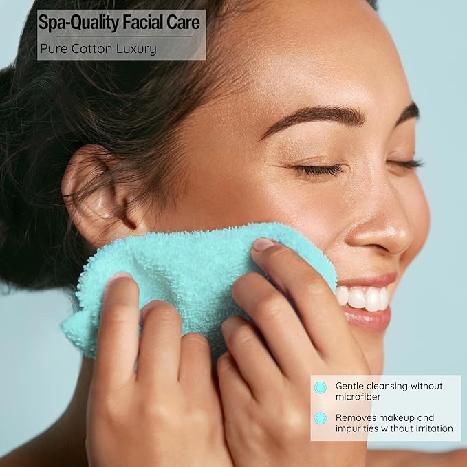 Luxurious Washcloths – Set of 12 – Size 13” x 13” – Thick Loop Pile Washcloth – Absorbent and Soft 100% Ring-Spun Cotton Wash Cloth – Lint Free Face Towel – Wash Cloths Perfect for Bathroom
