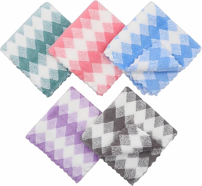 Microfiber Cleaning Cloth Lint Free Cleaning Rags, 10 Pack Fast Drying Dish Rags for Cleaning, Super Absorbent Kitchen Dish Cloths for Wash Dishes,12 in x 12 in, Mix Color