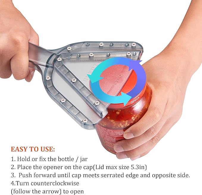 Uinxan Jar Opener for Weak Hand & Seniors with Arthritis,Easy Twist Off Bottle Caps,Patent | Unique Kitchen Gadgets,Handheld Lid Top Open for Elderly/Women/Men (Green)