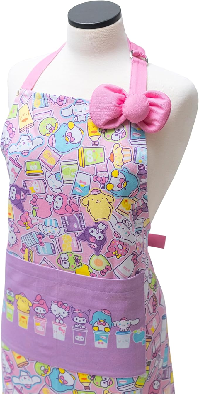 Handstand Kitchen Hello Kitty Print 28" Adult Apron and Pot Holder Set