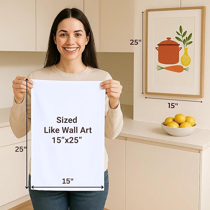 Flour Sack Towels – 24 Pack Cotton Kitchen Dish Towel, Tea Towels for Crafts, Embroidery, Baking, Bread Proofing – Thick, Absorbent, Quick-Dry – 15"x25" White