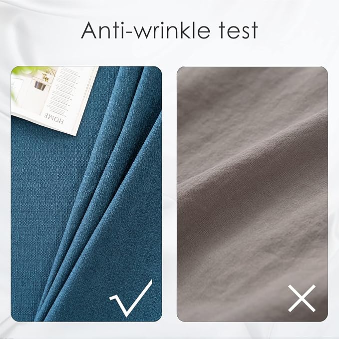 BALCONY & FALCON Rectangle Tablecloth Washable Wrinkle Resistant and Water Proof Table Cloth Decorative Linen Fabric Tablecloths for Dining Parties Kitchen Wedding and Outdoor Use (Navy Blue, 55x70)