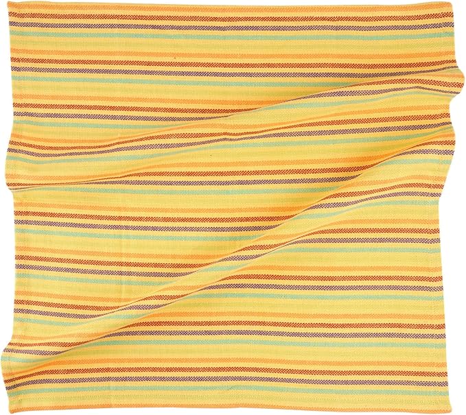 FINGERCRAFT Cloth Napkins, Everyday Use, Premium Quality High GSM Woven Cotton, Set of 12, 20X20 Inch Oversized Napkins Cloth Mitered Corners, Soft, Durable Hotel Quality Yellow Multi