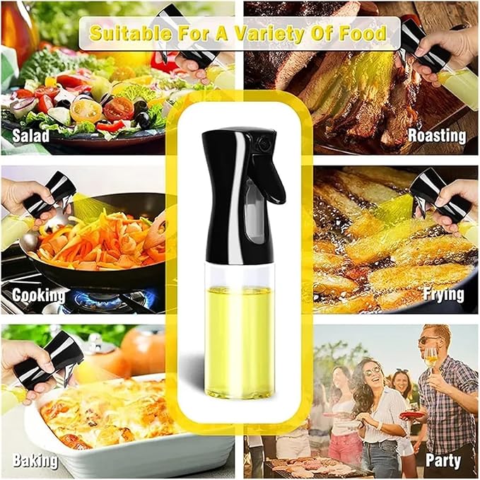 Oil Spray for Cooking Oil Dispenser Bottle Sprayer Mist Reusable Oil Vinegar Spray Bottle for Kitchen Use(White)