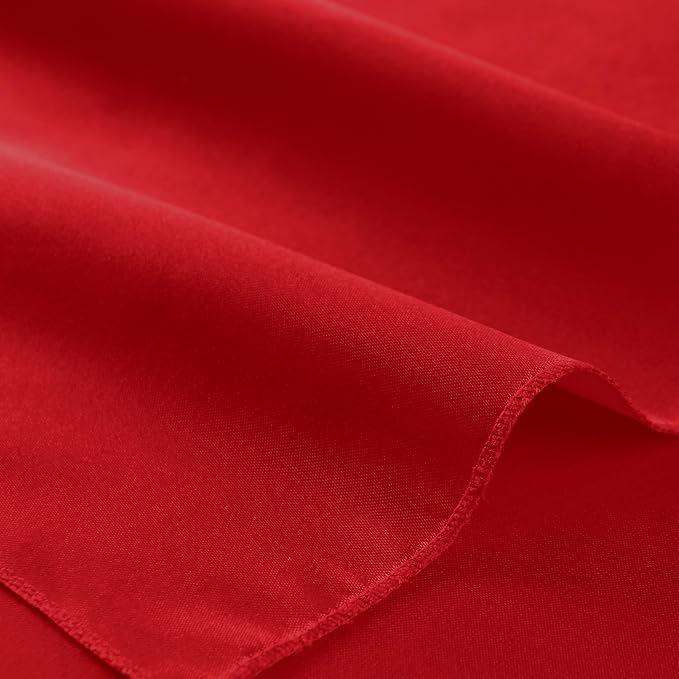 100 Pack Red Satin Napkins and Napkin Rings Set,12 x 12 Inch Silky Soft Cloth Napkins Set of 50,Square Satin Dinner Table Napkins Bulk for Wedding Banquet Restaurant Graduation Party Decoration