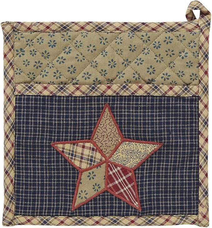 VHC Brands 12262 Arlington Patchwork Star Pot Holder