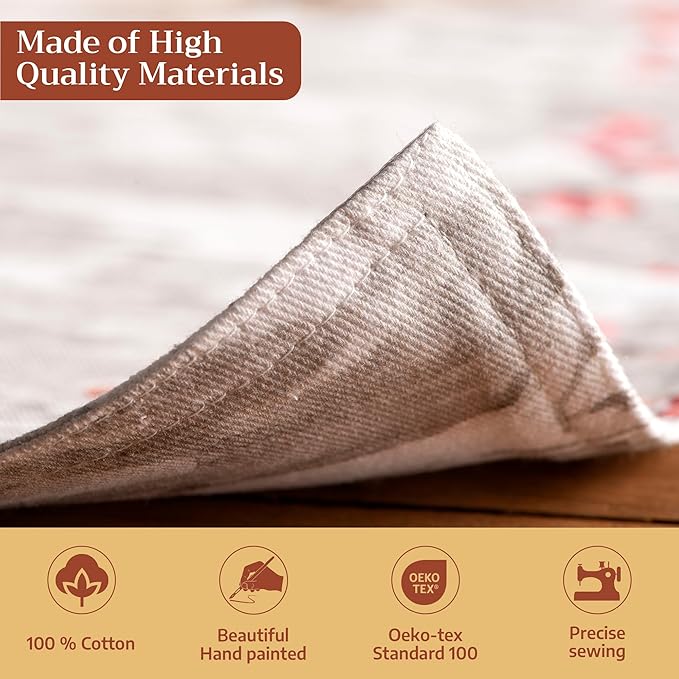 Maison d' Hermine Placemats Set of 4 100% Cotton Washable Cloth Place Mats, Reusable Table Mats for Thanksgiving Christmas Decorations Kitchen Dining Party Wedding (Mountain Life, 13" x 19")