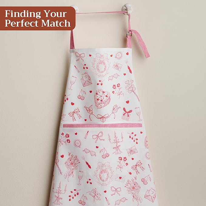 Maison d' Hermine 100% Cotton Apron for women with Pocket Kitchen Chef Apron for Men Cooking Mothers Day Gifts