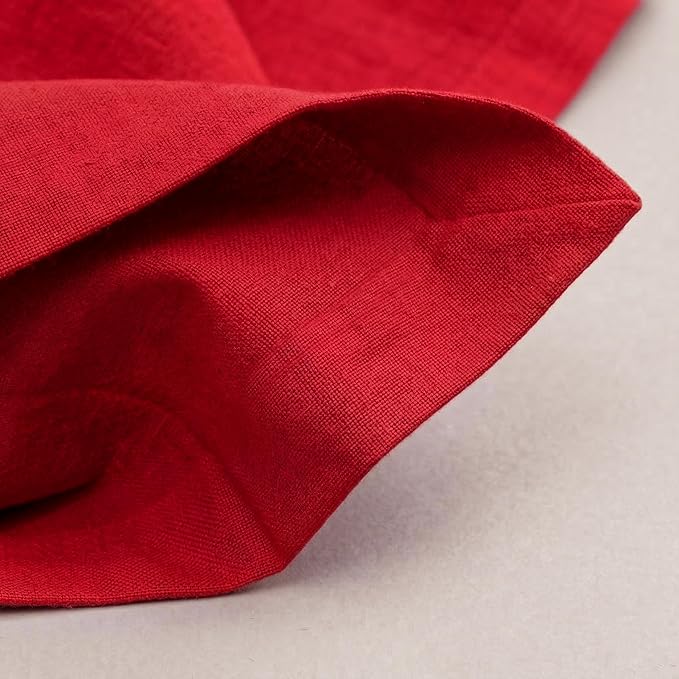 Ramanta Home Red Cotton Dinner Napkins Set of 12, 18x18 Inch 100% Cotton Cloth Napkins, Reusable Fabric Table Napkins for Everyday Dining, Parties, Weddings, Spring & Easter Table Décor Washable