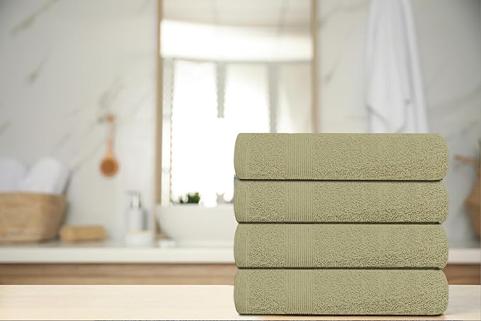Premium Hand Towels Pack of 6 (16" x 30”) 100% Combed Ring Spun Cotton | Highly Absorbent Hand Towels Set | Ultra Soft for Home, Gym & Spa (Sage Green)