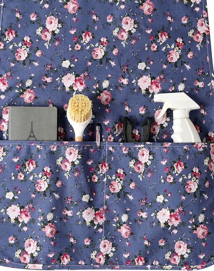 3 pack Women Cobbler Apron Vintage Floral Aprons for Women Chef Bakers Apron for Baking, Cooking, Gardening