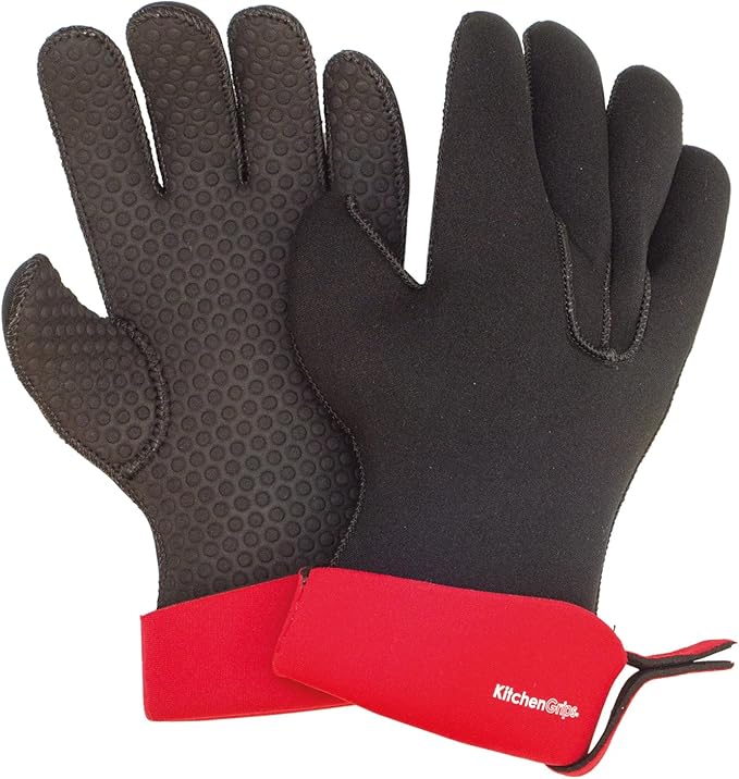 Cuisipro KitchenGrips FLXaPrene Red & Black Chef’s Gloves - Set of 2 | Small