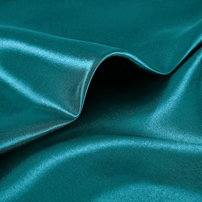 KKJIAF 50 Pack Dark Teal Square Satin Napkins 17x17 Inch Soft Smooth Cloth Napkins，Silky Table Napkin for Wedding Banquet Party Decoration