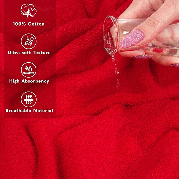 American Soft Linen 35x70 Jumbo Large Bath Towel, 600 GSM 100% Cotton Turkish Bath Sheet, Oversized Luxury Bath Towel for Bathroom Beach and Pool, Red