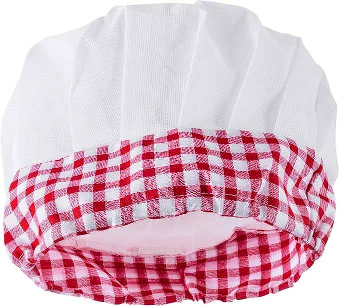 Super Z Outlet 12pc Set Complete Kids Cooking and Baking Apron With Pocket and Chef Hat Dress Up Set, Red Chef Costume for Career Role Play One Size