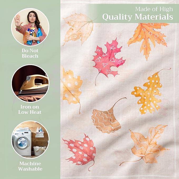 Maison d' Hermine Cloth Napkins Set of 4 100% Cotton for Thanksgiving Christmas Decorations Everyday Reusable Square Fall Napkins Cloth Washable Dinner Party (Colours of Autumn, 20"x20")