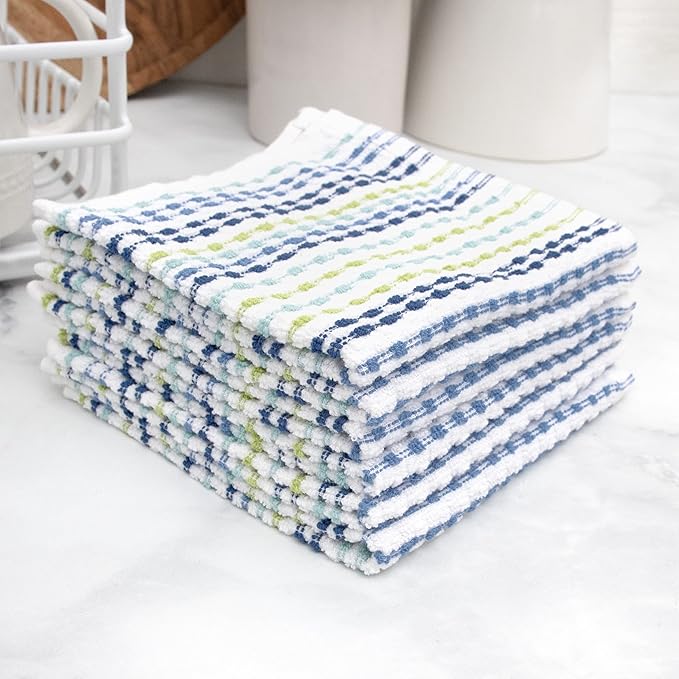 Ritz Pebble Bar Mop Towels: Highly Absorbent and Super Soft, 100% Cotton, Durable Super Absorbent Kitchen Bar Towels for Wiping Tables and Counters, 12x12, 6-Pack, Cool