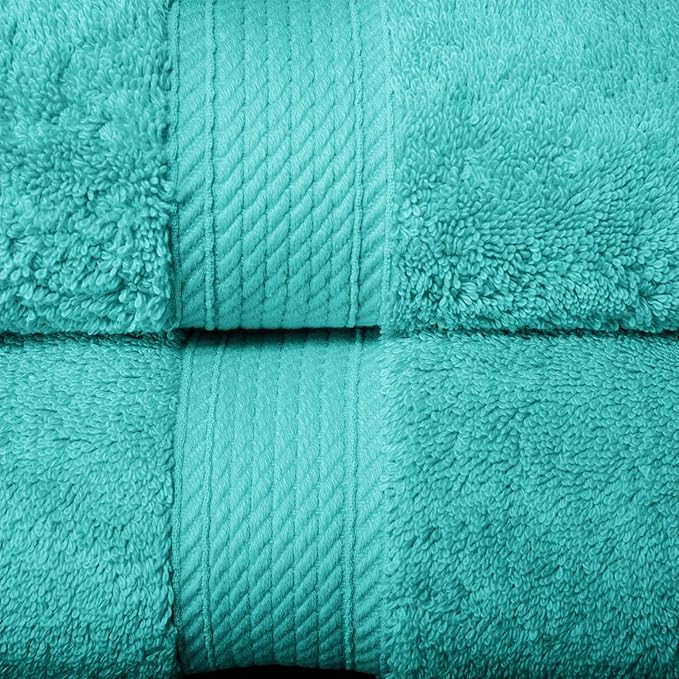 SUPERIOR Egyptian Cotton Pile 10 Piece Towel Set, Includes 2 Bath, 4 Hand, 4 Face Towels/Washcloths, Ultra Soft Luxury Towels, Thick Plush Essentials, Guest Bath, Spa, Hotel Bathroom, Turquoise