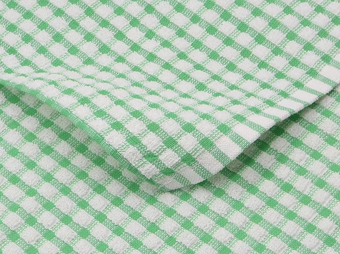 Cotton Cleaning Rags Terry Dish Cloths for Washing Dishes, Set of 8 Dish Rags for Cleaning, Light and Soft Dish Towels for Kitchen Drying Dishes, 11.8 Inch x 11.8 Inch (Green)