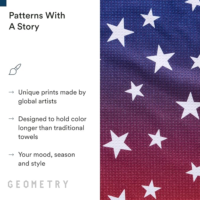 GEOMETRY Bar Towels for Kitchen Premium Towels for Cleaning Dishes & Glassware - Absorbent & Fast Drying Kitchen Towels - Gradient Star, 12" x 14" - 1-Piece