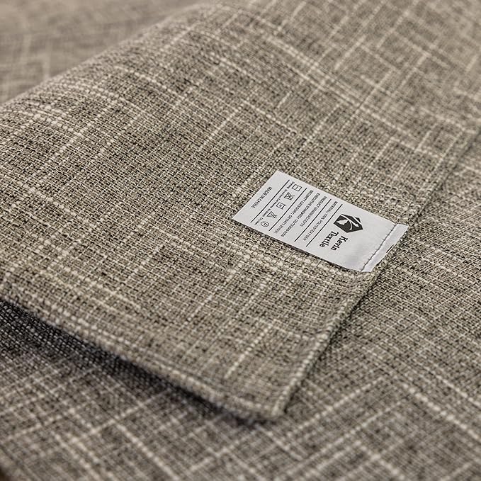 Kevin Textile Burlap Linen Placemats Set of 6 Heat Resistant Dining Table Place Mats Washable Kitchen Table Mats for Dinning Party Holiday Indoor Outdoor, 13 x19 inches, Sesame Grey