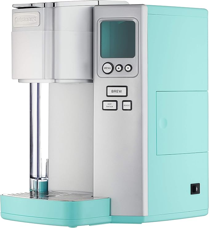 Cuisinart Coffee Maker, Single Serve 72-Ounce Reservoir Coffee Machine, Programmable Brewing & Hot Water Dispenser, Stainless Steel, Robins Egg Blue