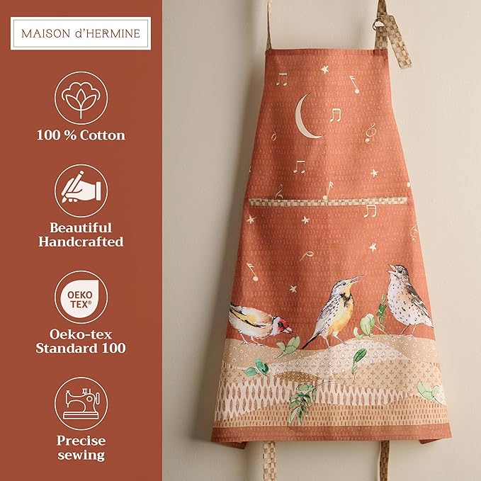 Maison d' Hermine 100% Cotton Apron for women with Pocket Kitchen Chef Apron for Men Cooking Mothers Day Gifts