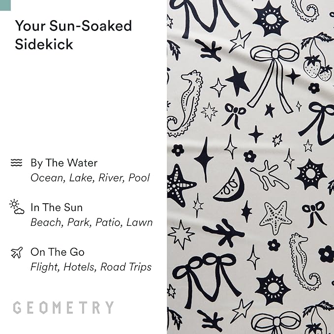 GEOMETRY Micro-Loop Beach Towel – Spring & Summer Collection – Quick-Dry, Sand-Resistant, Ultra-Absorbent Compact Towel for Beach & Travel (Earth and Sea)