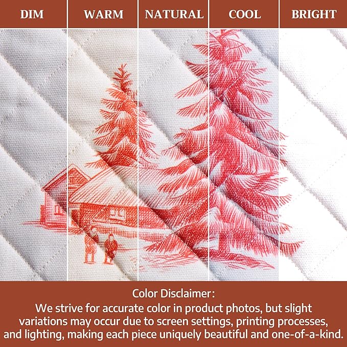 Maison d' Hermine Pot Holders Set 100% Cotton Heat Resistant Potholders 8" x 8" Hot Pads with Loop for Thanksgiving Christmas Decorations BBQ Cooking Baking Handling Hot Pans (Pack of 2, Winter Jouy)