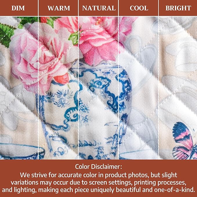 Maison d'Hermine Oven Gloves 100% Cotton Oven Mitt 7" x 13" with Loop Heat Resistant BBQ Cooking Gloves Baking Grilling Gifts for Mothers Day Spring/Summer (Pack of 1, Canton)