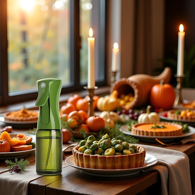 Mistifi Oil Sprayer 150ml glass bottle Refillable Premium Dark Green Glass Bottle for Healthy Cooking & Baking Even Oil Control for Healthy Nonstick Cooking (PS642)
