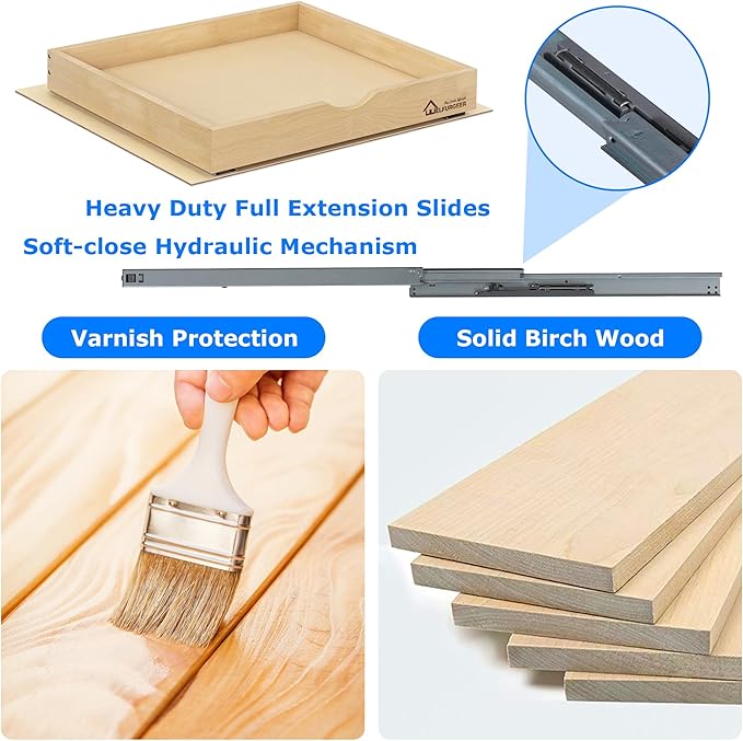 WelFurGeer Soft Close Pull Out Drawers for Cabinets, 23" W x 21" D Pull Out Cabinet Drawer with Heavy Duty Slides, Pull Out Cabinet Organizer, Cabinet Pull Out Shelves, Pull-Out Home Organizers