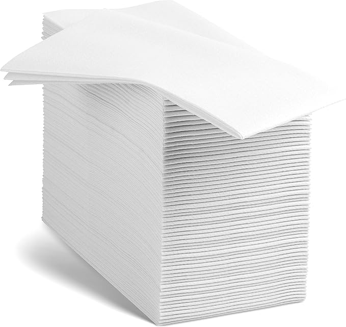 Linen-Feel European-White Paper Napkins - Decortive Cloth-Like Disposable Dinner Napkins - Soft And Absorbent. For Kitchen, Party, Wedding, Bathroom Or Any Occasion. (Pack of 200)