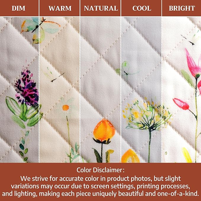 Maison d' Hermine 100% Cotton Oven Mitt & Pot Holder Set (7.5"x13" & 8"x8") Heat Resistant Cooking Gloves with Loop Baking Grilling Kitchen Gifts for Mothers Day Spring/Summer (Botanical Fresh)