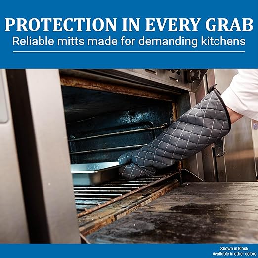 San Jamar 800FG24 BestGuard Commercial Heat Protection Up to 450° F Oven Mitts (Pair), 24" Length, Tan, 1 Count (Pack of 1)