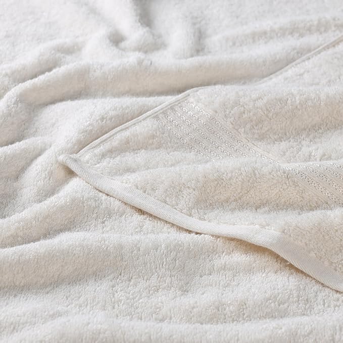 Superior Egyptian Cotton 6-Piece Towel Set, Bathroom Essentials, Towels For Bathroom, Apartment, Airbnb, Guest Bath, Face, Hand, Bath Towels, Washcloths, Absorbent, Fast Drying, Ivory