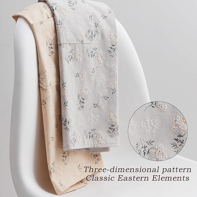 Cooking Baking Apron with Pocket,Janpanese Vintage Style Design with Adjustable Waist & Neck Straps,Chef Apron for Home, BBQ, Garden