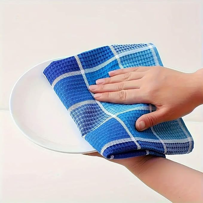 Premium Cotton Tea Towels Set– Super Absorbent, Durable & Soft, Kitchen Tea Towels for Drying, Cleaning, and Baking – Pack of 4, (68cm by 42cm) Eco-Friendly Dish Clothes.